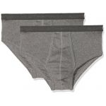 Athena Lot de 2 slips taille haute ouverts homme Coton Bio Gris chiné-Gris chiné