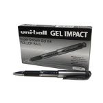 Uni Ball Stylo à bille pointe large encre gel noire SIGNO BROAD, corps avec grip +capuchon - Lot de 6