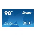 iiyama ProLite LH9875UHS-B2AG - Classe de diagonale 98" (97.5" visualisable) &eacute;cran LCD r&eacute;tro-&eacute;clair&eacute; par LED - signalisation num&eacute;rique - avec lecteur multim&eacute;dia int&eacute;gr&eacute; / capacit&eacute; PC &agrave; insertion optionnelle - 4K UHD (2160p) 3840 x 2160 - cadre n