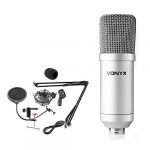 Vonyx CMS300S - Microphone youtube avec bras articulé - Titane