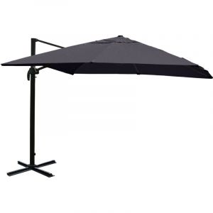 Décoshop26 Parasol déporté 5m aluminium inoxydable avec pied en croix option rotation 360° sans pied 040007934