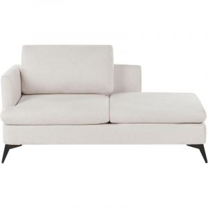 Beliani Chaise Longue Moderne à Gauche Pieds en Métal avec Coussin Tissu Polyester Beige Clair Sievoz