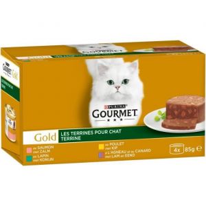 Gourmet Animaux Gold - Gold Terrines 340G - Lot De 4 - Offre Special