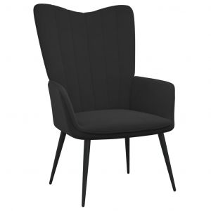 VidaXL Chaise de relaxation Velours Noir