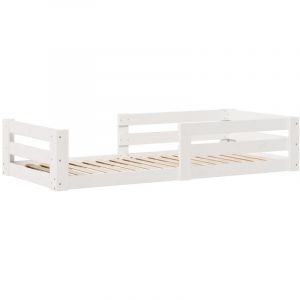 VidaXL Cadre de lit sans matelas blanc 90x190 cm bois de pin massif, meuble de chambre à coucher, sommier, lit en bois, lit, lit simple