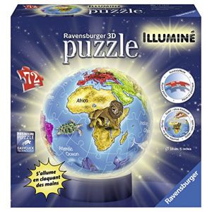 Image de Ravensburger Puzzle 3D globe illumin&eacute; 72 pi&egrave;ces