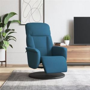 VidaXL Fauteuil inclinable avec repose pied bleu velours