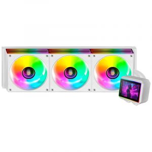 Mars Gaming Refroidissement liquide ML-Vision II 360 AIO, pompe TDP 600 W, 4e génération, 3 ventilateurs, blanc