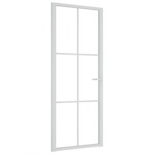 VidaXL Porte intérieure 83x201,5 cm Blanc Verre ESG et aluminium 350573