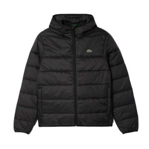 Lacoste Veste &agrave; capuche Puffer Contrast noir pur - M-L