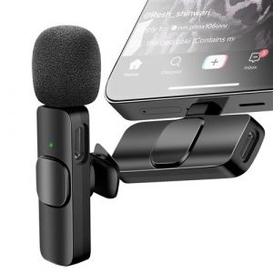 Lot de 2 Micro Cravate Sans Fil USB-C Lightning avec Réduction Bruit Portée 20m Avizar Noir