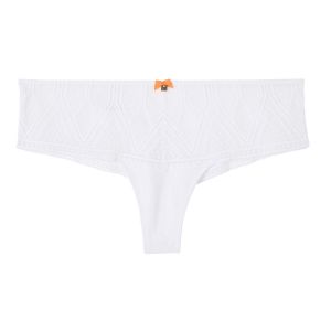 Shorty tanga en dentelle recyclée blanche Lima