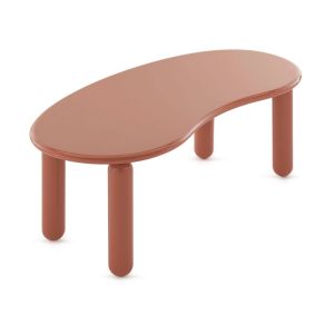 Kartell Table basse organique en bois de hêtre laqué orange 119x59cm Undique Mas