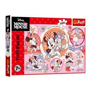 Trefl Disney Minnie, Minnie Mouse Habits - Puzzle de 200 pièces - Puzzle coloré avec des Personnages de Contes de fées, pour Les Enfants à partir de 7 Ans