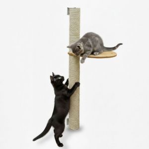 Eyepower 96 cm Arbre à Chat Mural avec 1 Plateau - Poteau à Griffer - Griffoir en Sisal