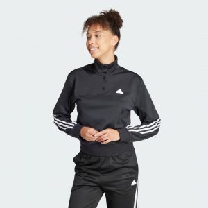 Adidas Femme Iconic Wrapping 3-Stripes Snap Track Jacket, Black/White, XS