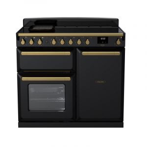 Falcon PIANO DE CUISSON ESTEL DELUXE TAB IND 100 CM NOIR BRILLANT LAITON ANTIQUE