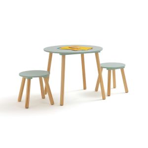 Table et 2 tabourets enfant Jimi Vert Tilleul Taille Taille Unique