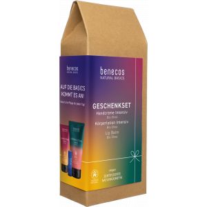 Benecos Coffret Cadeau Natural Basics Intensive - Crème Mains, Lotion Corporelle & Baume à Lèvres - 1 kit