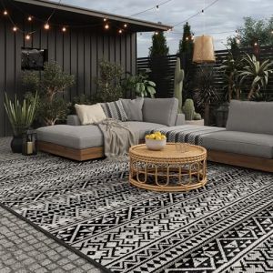 EVOCAMP Tapis d’extérieur 270x400 cm tapis plastique résistant à la pluie tapis pour camping pique-nique terrasse et balcon