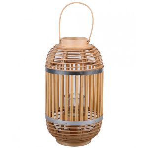 Urban living Natural Living Lanterne Saigon en Bambou ET Metal DIAM 21CM X H38CM