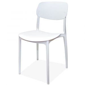 Wadiga Chaise en plastique blanc 39.5x50x79cm