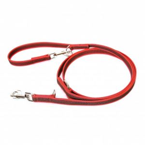 Image de Julius K9 Laisse double en caoutchouc rouge 20 mm/2,2 m, max pour 50 kg pour chien