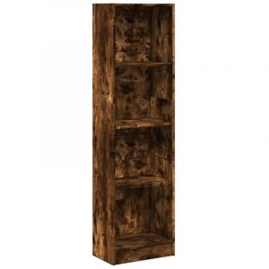 VidaXL Biblioth&egrave;que ch&ecirc;ne fum&eacute; 40x24x143 cm bois d'ing&eacute;nierie, &eacute;tag&egrave;re &agrave; livres, porte-livres, support &agrave; livres, armoire de rangement