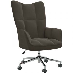 VidaXL Chaise de relaxation Gris fonc&eacute; Velours