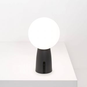 Zafferano, Lampe Olimpia Pro, Lampe de Table Rechargeable et Sans Fil avec Contrôle Tactile, Convient pour le Salon et l'Extérieur, Dimmer, 3000 K, Hauteur 26 cm, Couleur Gris Foncé
