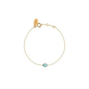 Bracelet doré à l'or fin amazonite CAB OVALE