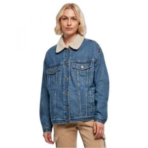 Urban classics Veste en jean &agrave; col sherpa oversize femme