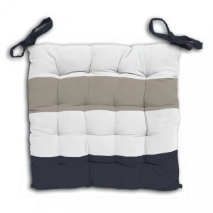 Soleil d'Ocre Dessus de chaise capitonn&eacute; en coton 40x40x5 cm ESPRIT MARIN, par