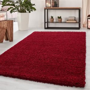 Life SHAGGY - Tapis de salon Uni 160 x 230cm - 100% Polypropylène 30mm - Rouge