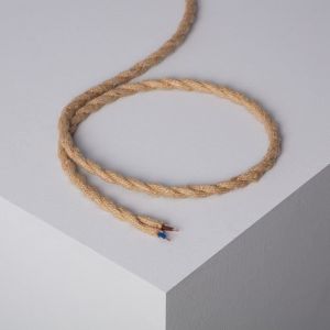 C&acirc;ble &Eacute;lectrique Textile Tress&eacute; Natural