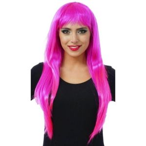 Ruedelafete Perruque Nicole cheveux longs, Fuchsia/violet