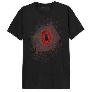MARVEL Spider-Man Emblem Web T-Shirt, Noir, XL Men's