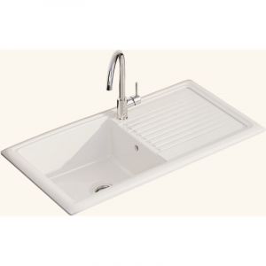 vitra &Eacute;vier c&eacute;ramique blanc brillant ARKITEKT 1 tr&egrave;s grand bac 1 &eacute;gouttoir