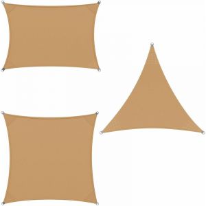 Deuba Detex Voile d'ombrage Protection Contre Le Vent Auvent PEHD Rectangulaire 3x4m Sable Jardin Balcon terrasse