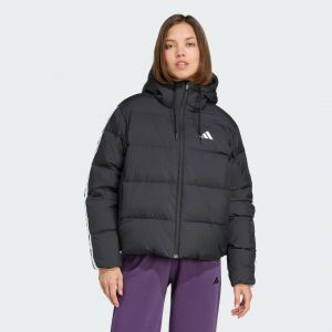 Image de Adidas Veste &agrave; capuche Essentials Climawarm 3-Stripes noir pur blanc femme - S