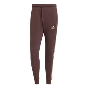 Adidas Essentials Fleece Tapered Cuff 3-Stripes Pants, Pantalons pour des Hommes, Shadow Brown,