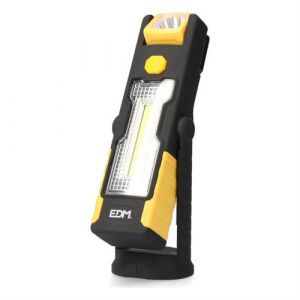Lampe Torche LED EDM Cob XL Accroche Aimant Double fonction 230 Lm ABS 3 W Jaune
