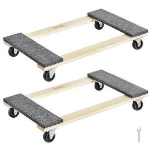 VEVOR Chariot de D&eacute;m&eacute;nagement 2PCS D&eacute;place Meubles en Bois Capacit&eacute; de Charge 454 kg Chacun 762x457,2x130 mm avec 4 Roues Pivotantes en PP Robustes D&eacute;m&eacute;nageur Manutention Portable pour Meubles Lourds