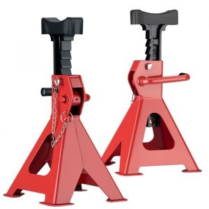 wiltec Set 2 Chandelles de levage Capacité 6 Tonnes Poids 9 kg Hauteur réglable 390-603 mm Sécurité à double verrouillage Grande base pour la