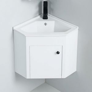 Rue du Bain Meuble d'angle de salle de bain - Blanc - Lave main - 42x42 cm - City