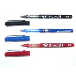 Pilot V-ball 05 Blister de 3 Stylos à bille roulante à encre liquide Pointe Fine Assortis