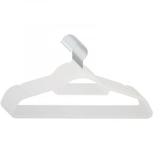 Lot de 10 cintres pour costume Peu encombrant Antidérapant Velours Blanc - Svita