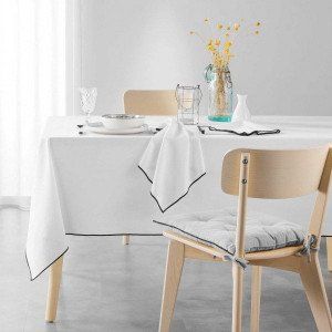 Nappe rectangulaire coton recyclé (L240 cm) Mistraline Blanc