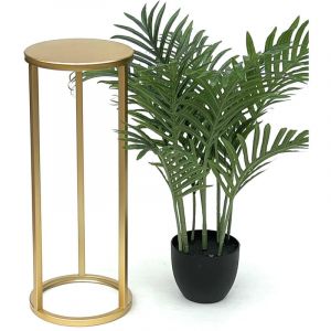 Dandibo - Tabouret pour fleurs M&eacute;tal dor&eacute; Rond 50 cm Support pour fleurs Table d'appoint 96510 s Colonne pour fleurs Moderne Support pour plantes