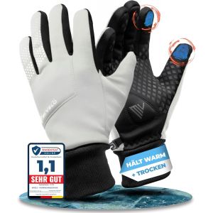 MIVELO Gants de cyclisme VELORIDER - Coupe-vent et imperm&eacute;able - Compatible avec les &eacute;crans tactiles - R&eacute;fl&eacute;chissant - Taille M